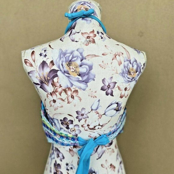 Venus Crochet Bikini Top DD Blue Boho Underwire - Picture 2 of 4